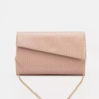 Сумка-клатч, отдел на клапане, цвет розовый