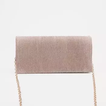 Сумка-клатч, отдел на клапане, цвет розовый