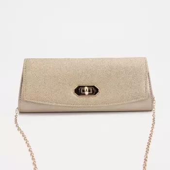 Сумка-клатч, отдел на клапане, цвет желтый