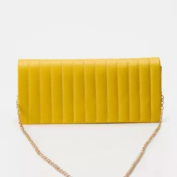 Сумка-клатч на клапане, цвет желтый
