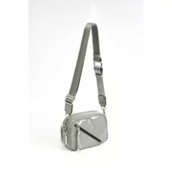 Сумка кросс-боди, 2 отдела на молнии, цвет серый 20х10х15см