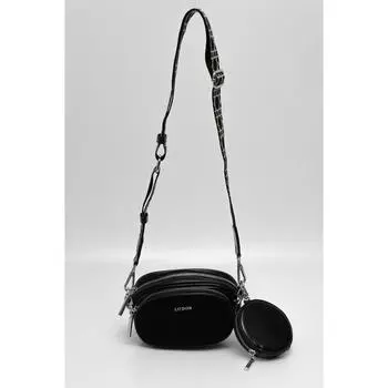 Сумка кросс-боди, 2 отдела на молниях, кошелёк, цвет чёрный