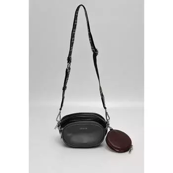 Сумка кросс-боди, 2 отдела на молниях, кошелёк, цвет чёрный/серый