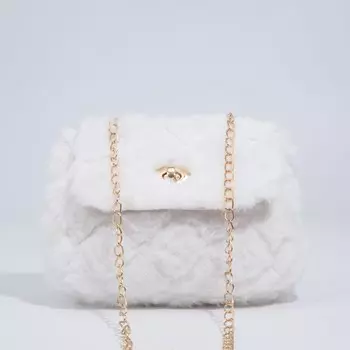 Сумка кросс-боди на клапане, цвет белый