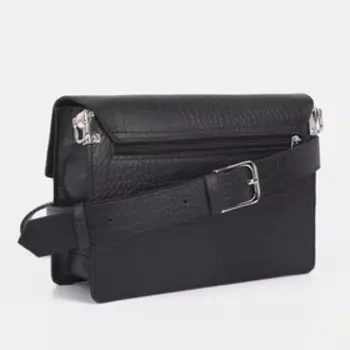 Сумка-мессенджер на клапане, цвет чёрный