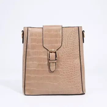 Сумка кросс-боди на молнии, цвет бежевый