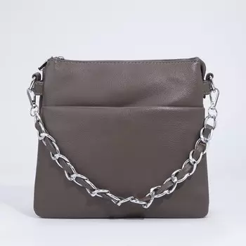 Сумка женская на молнии, цвет бронзовый