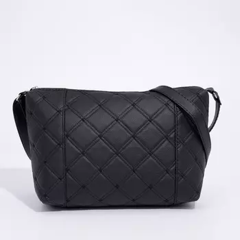 Сумка женская кросс-боди на молнии, 25720 см, с наружным карманом, чёрная