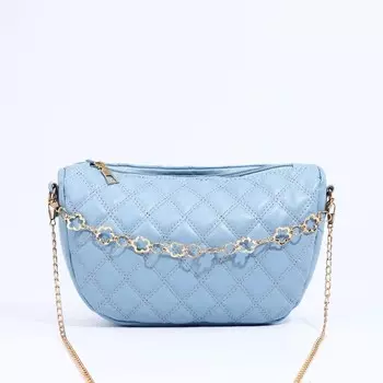 Сумка женская на молнии, цвет голубой