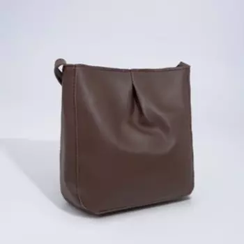 Сумка женская на молнии, цвет коричневый