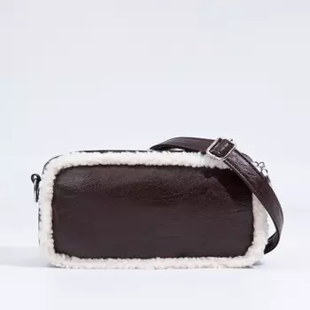 Сумка кросс-боди на молнии, цвет коричневый