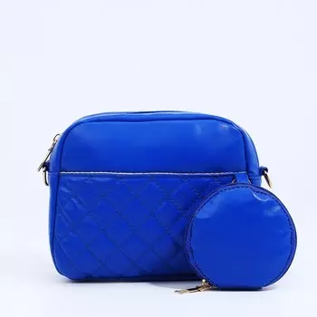 Сумка женская кросс-боди на молнии, 20515 см, с кошельком, синяя