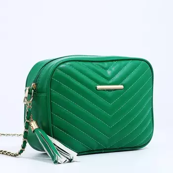 Сумка женская кросс-боди на молнии, 20715 см, зелёная