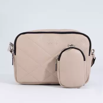 Сумка кросс-боди Медведково на молнии, цвет бежевый