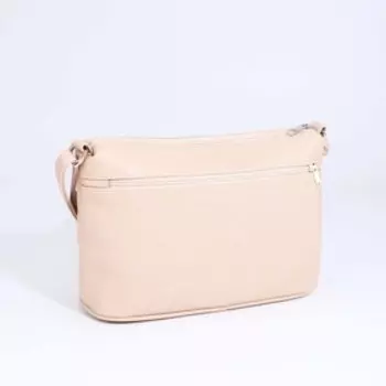 Сумка кросс-боди на молнии, наружный карман, цвет бежевый