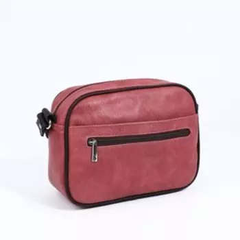 Сумка кросс-боди на молнии, наружный карман, цвет пудровый