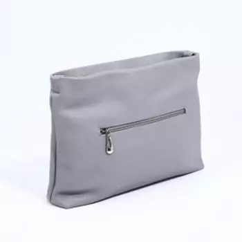 Сумка кросс-боди на молнии, наружный карман, цвет серый