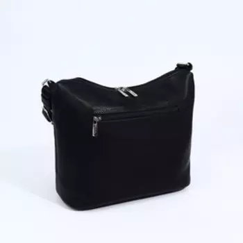 Сумка кросс-боди на молниях, 3 наружных кармана, цвет чёрный