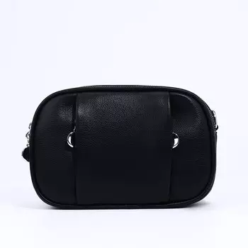 Сумка кросс-боди на молниях, наружный карман, цвет чёрный