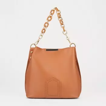 Сумка кросс-боди, отдел на магните, длинный ремень, цвет коричневый