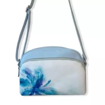 Сумка кросс-боди, отдел на молнии, цвет голубой