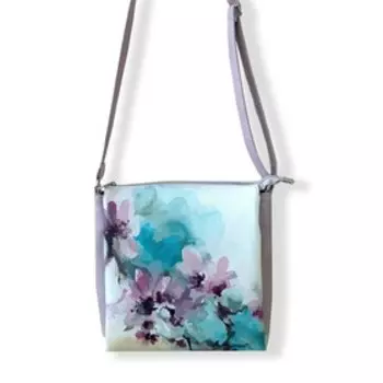 Сумка кросс-боди, отдел на молнии, цвет пудра "Цветочная"