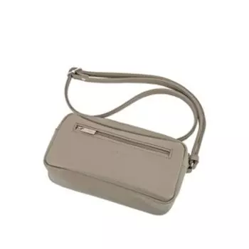 Сумка кросс-боди, отдел на молнии, цвет темно-бежевый 12х20х6см