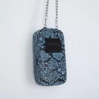 Сумка кросс-боди, отдел на молнии, длинная цепь, цвет васильковый