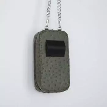 Сумка кросс-боди, отдел на молнии, длинная цепь, цвет зелёный