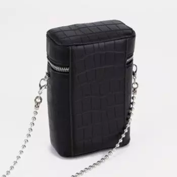 Сумка кросс-боди, отдел на молнии, длинный ремень, цвет чёрный