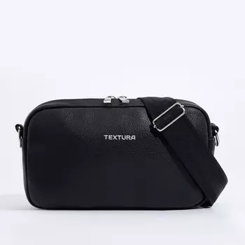 Сумка женская кросс-боди TEXTURA на молнии, 25614 см, чёрная
