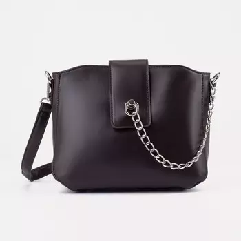 Сумка кросс-боди, отдел на молнии, наружный карман, длинный ремень, цвет коричневый