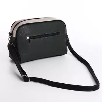 Сумка кросс-боди "Саломея" на молнии, цвет бежевый/зелёный