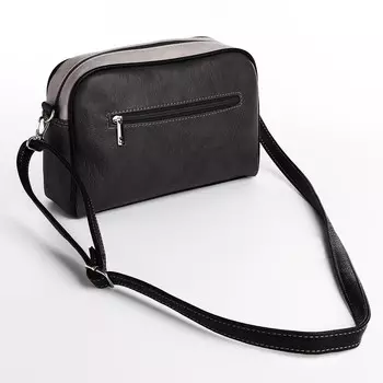 Сумка кросс-боди "Саломея" на молнии, цвет бежевый/серый