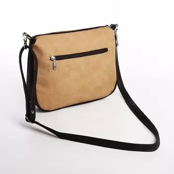 Сумка кросс-боди "Саломея" на молнии, цвет песочный/коричневый