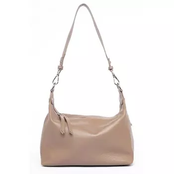 Сумка кросс-боди женская, натуральная кожа, Ludor бежевый, 30х10х20 см