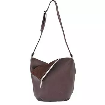 Сумка мешок иск.кожа, отдел на молнии, цвет коричневый 25х15х27см