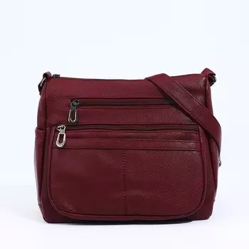 Сумка женская на молнии, цвет бордовый