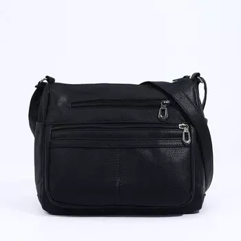 Сумка женская на молнии, цвет чёрный