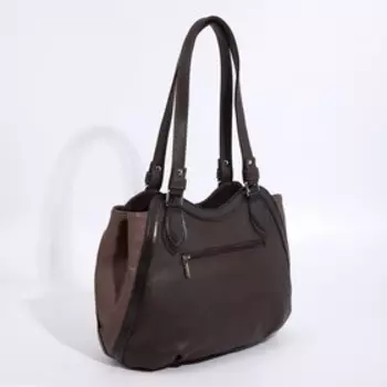 Сумка-тоут на молнии, цвет коричневый