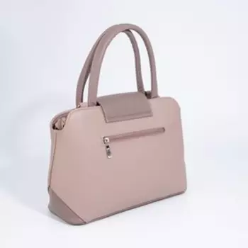 Сумка-тоут "Оливи" на молнии, наружный карман, длинный ремень, цвет тёмно-бежевый