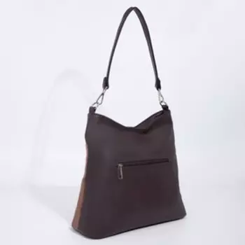 Сумка-мешок на молнии, цвет коричневый/бежевый