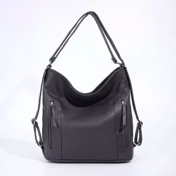 Сумка-мешок на молнии, цвет серый