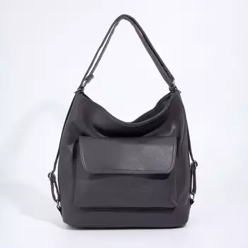 Сумка-мешок на молнии, цвет серый