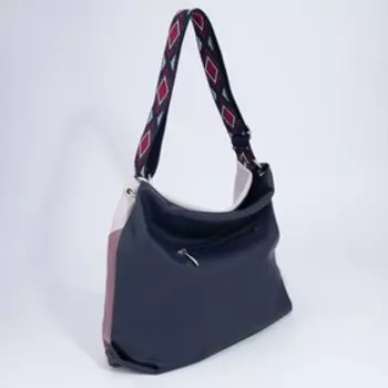 Сумка-мешок на молнии, цвет синий/серый