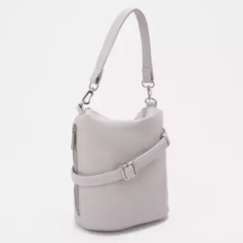 Сумка-мешок на молнии, цвет светло-серый