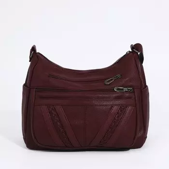 Сумка - мешок женская на молнии, 271320 см, бордовая