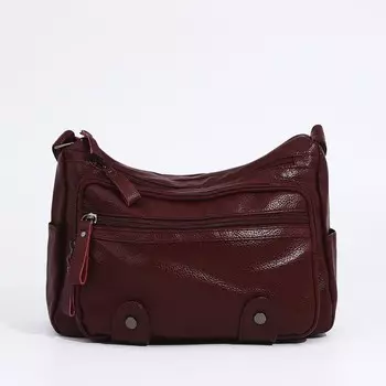 Сумка женская на молнии, цвет бордовый