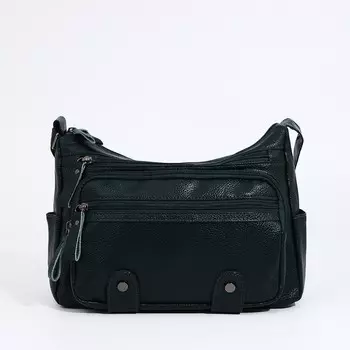 Сумка - мешок женская на молнии, 301020 см, зелёная