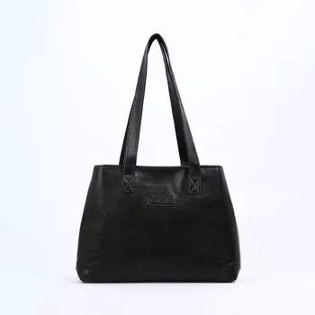 Сумка женская тоут на молнии, 371530 см, тёмно-зелёная